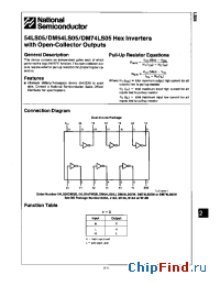 Datasheet DM54LS05 manufacturer National Semiconductor
