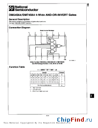 Datasheet DM74S64 manufacturer National Semiconductor