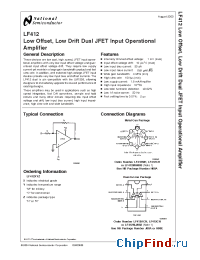 Datasheet LF412MH manufacturer National Semiconductor