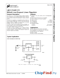 Datasheet LM1117ILD-ADJ manufacturer National Semiconductor