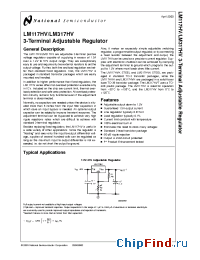 Datasheet LM117HVH/883 manufacturer National Semiconductor