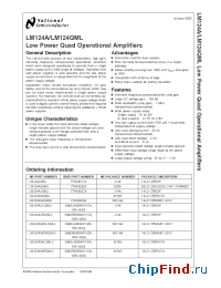 Datasheet LM124AWLQMLV manufacturer National Semiconductor