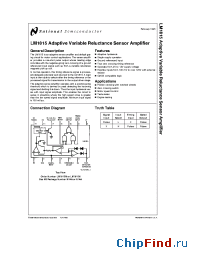 Datasheet LM1815 manufacturer National Semiconductor