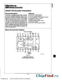 Datasheet LM1871 manufacturer National Semiconductor