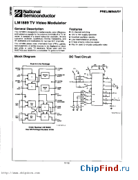 Datasheet LM1889 manufacturer National Semiconductor