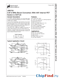 Datasheet LM2733XEVAL manufacturer National Semiconductor
