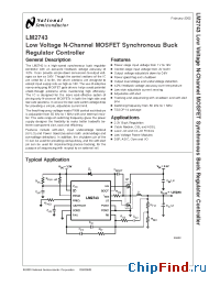 Datasheet LM2743MTCX manufacturer National Semiconductor
