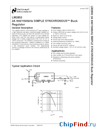 Datasheet LM2852YMXA-1.2 manufacturer National Semiconductor