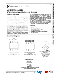 Datasheet LM334H manufacturer National Semiconductor