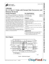 Datasheet LM4549A manufacturer National Semiconductor