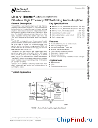 Datasheet LM4670SD manufacturer National Semiconductor