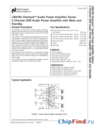Datasheet LM4782 manufacturer National Semiconductor