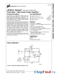 Datasheet LM4820IBP-6 manufacturer National Semiconductor