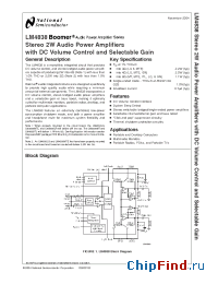 Datasheet LM4838MTEX manufacturer National Semiconductor