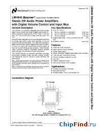 Datasheet LM4840MHX manufacturer National Semiconductor