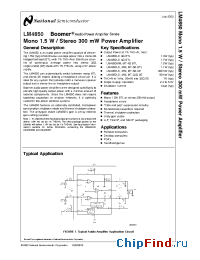 Datasheet LM4850MM manufacturer National Semiconductor