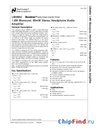 Datasheet LM4854MTX manufacturer National Semiconductor