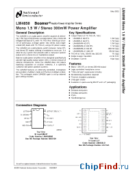 Datasheet LM4858LDX manufacturer National Semiconductor