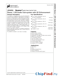 Datasheet LM4859 manufacturer National Semiconductor