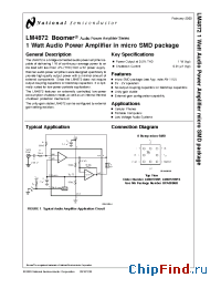 Datasheet LM4872 manufacturer National Semiconductor