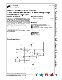 Datasheet LM4878IBPX manufacturer National Semiconductor