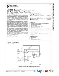 Datasheet LM4893ITL manufacturer National Semiconductor