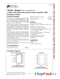 Datasheet LM4894LDX manufacturer National Semiconductor