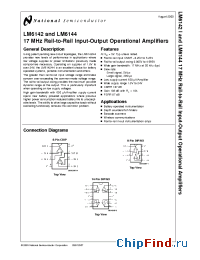 Datasheet LM6142AMJ-MLS manufacturer National Semiconductor