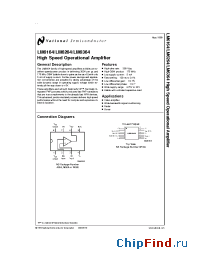 Datasheet LM6164J manufacturer National Semiconductor