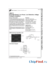 Datasheet LM6172IMX manufacturer National Semiconductor