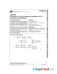 Datasheet LMX2324SLBX manufacturer National Semiconductor