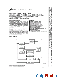 Datasheet NM93C06LZVMT8 manufacturer National Semiconductor