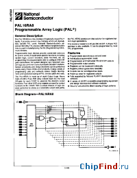 Datasheet PAL16RA8NC manufacturer National Semiconductor