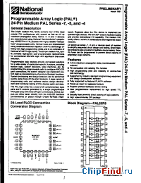 Datasheet PAL20L4-4JC manufacturer National Semiconductor