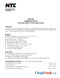 Datasheet NTE1641 производства NTE