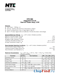 Datasheet NTE1685 manufacturer NTE