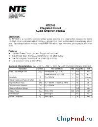 Datasheet NTE186 manufacturer NTE