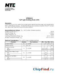 Datasheet NTE3016 производства NTE