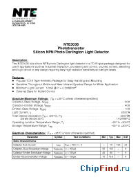 Datasheet NTE3036 manufacturer NTE