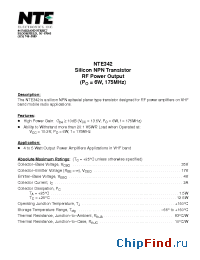 Datasheet NTE342 производства NTE