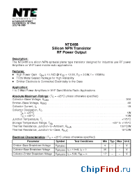 Datasheet NTE488 manufacturer NTE