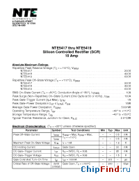 Datasheet NTE5419 manufacturer NTE