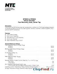 Datasheet NTE624 manufacturer NTE