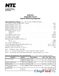 Datasheet NTE7073 manufacturer NTE