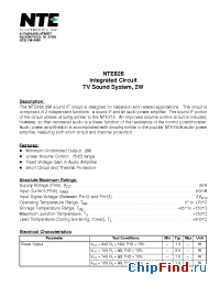 Datasheet NTE826 manufacturer NTE