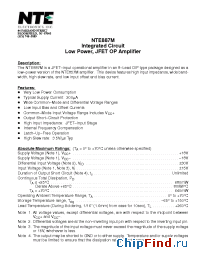 Datasheet NTE887M manufacturer NTE