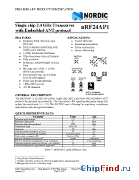 Datasheet nRF24AP1 manufacturer Nordic VLSI