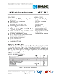 Datasheet nRF24Z1 производства Nordic VLSI