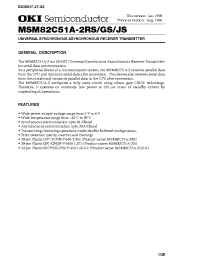 Datasheet 82C51A manufacturer OKI