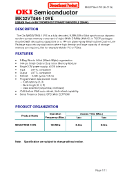 Datasheet MK32VT864-10YE manufacturer OKI